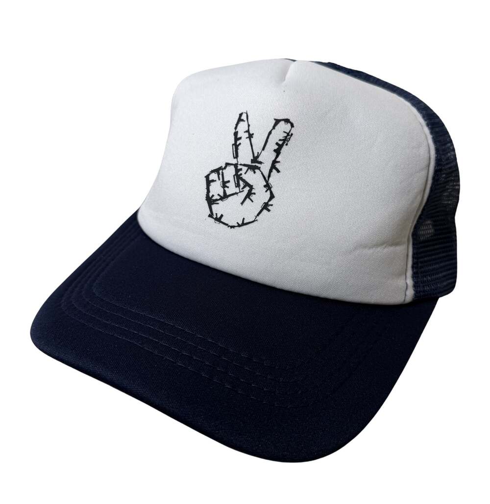 Peace Sign Graphic Mesh Trucker Hat